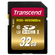 Transcend32GBSDHCUHS-ISpeedClassU3,Read:upto95MB/s;Write:upto85MB/s,specialforvideo4K