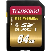 Transcend64GBSDHCUHS-ISpeedClassU3,Read:upto95MB/s;Write:upto85MB/s,specialforvideo4K