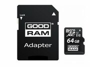 64GBmicroSDClass10U1UHS-I+SDadapterGoodramM1AA,600x,Upto:90MB/s