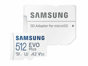 512GBMicroSD(Class10)UHS-I(U3)+SDadapter,SamsungEVOPlusMB-MC512KA(R:130MB/s)