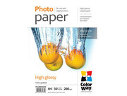 ColorWayHighGlossyPhotoPaper,260g/m2,A4,50pack