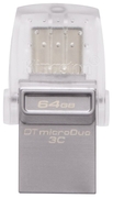 ФлешкаKingstonDataTravelerMicroDuo,64GB,USB3.1,Ultra-small,USBOTGTypeC(On-The-Go),(Read100MByte/s,Write15MByte/s)