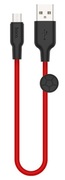 HOCOX21PlusSiliconechargingcableforMicro(L=0.25M)black&red