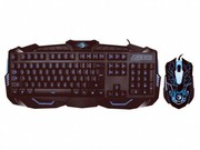 MARVO"KM400L",BacklitGamingKeyboard&MouseCombo,Keyboard:114keys,3-colorlightings;Mouse:800/1200/1600/2400dpiadjustable,Opticalsensor,6buttons,7colorscyclinginbreathingmode,Braidedcable,USB,RUlayout,Black