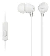 EarphonesSONYMDR-EX15AP,Miconcable,4pin3.5mmjackL-shaped,Cable:1.2m,White