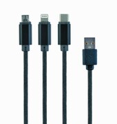 Cable3-in-1MicroUSB/Lightning/Type-C-AM,1.0m,BLACK,Cablexpert,CC-USB2-AM31-1M