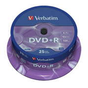 DVD+R4.7GB,16x,25Cake,Verbatim