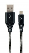 CableUSB2.0/Micro-USBPremiumcottonbraided-2m-CablexpertCC-USB2B-AMmBM-2M-BW,Black/White,USB2.0A-plugtoMicro-USBplug,blister