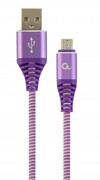 CableUSB2.0/Micro-USBPremiumcottonbraided-2m-CablexpertCC-USB2B-AMmBM-2M-PW,Purple/White,USB2.0A-plugtoMicro-USBplug,blister
