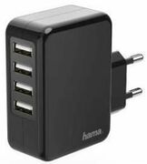 ЗарядноеустройствосетевоеHama173676Charger,4xUSB,4.8A,black