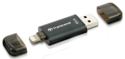ФлешкаTranscendJetDriveGo300,64GBLightning+USB3.1,BlackPlating,Classic