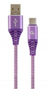 CableUSB2.0/Type-CPremiumcottonbraided-2m-CablexpertCC-USB2B-AMCM-2M-PW,Purple/White,USB2.0A-plugtotype-Cplug,blister