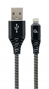 CableUSB2.0/8-pinPremiumcottonbraided-2m-CablexpertCC-USB2B-AMLM-2M-BW,Black/White,USB2.0A-plugto8-pin,blister