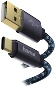 Hama183206"Glitter"Charging/DataCable,USBType-C,1.5m,blue