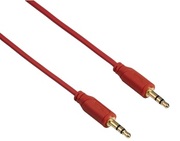 Hama135783"Flexi-Slim"3.5mmAudioJackCable,gold-pl,red,0.75m
