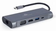 Adapter7-in-1Type-CtoLAN/VGA/4KHDMI/AUX/USB3.0/SD/Type-Csocket,CablexpertA-CM-COMBO7-01