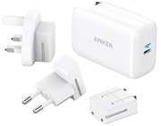 USBChargerAnkerPowerPortIIIPod65W,USB-C,PowerIQ3.0,PPS,3travelplugsincluded(US/UK/EU),white