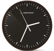 ClockWallEsperanzaBUDAPESTEHC010KBlack,20cm,plasticframe,Quietmovement,hookforeasyinstallation,Power:1xAAbattery(notincluded)