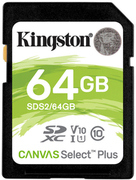 64GBKingstonmicroSDClass10UHS-IU1V10A1+SDadapterCanvasSelectPlus,Upto:100MB/s