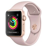 AppleWatchSeries3,42mm,SilverAluminiumCase,SportBand,PinkSand