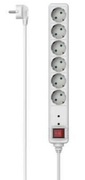 Hama223152PowerStrip,6-Way,OvervoltageProtection,Switch,1.4m,white