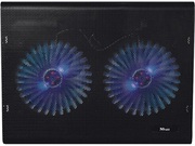 NotebookCoolingPadTrustAzul,upto17.3”,2x125mmsilentcoolingfansilluminatedby4blueLEDlights,Black
