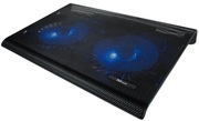 NotebookCoolingPadTrustAzul,upto17.3”,2x125mmsilentcoolingfansilluminatedby4blueLEDlights,Black