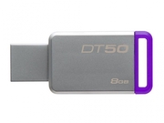 ФлешкаKingstonDataTraveler50,8GB,USB3.1,Silver/Purple