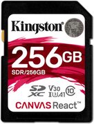 256GBSDXCCard(Class10)UHS-I,U3,KingstonCanvasReact"SDR/256GB"(R/W:100/80MB/s)