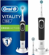 ElectrictoothbrushBraunVitality150CrossActionBlack.toothbrush,rechargeablebattery,rotatingcleaningmode,timer2min,appcontrol,chargingstation.white