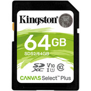 .64GBSDXCCard(Class10)UHS-I,U1,KingstonCanvasSelectPlus"SDS2/64GB"(R:100MB/s)