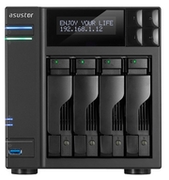 4-bayNASServerASUSTOR"AS6204T",IntelCeleronN3150(Quad-Core)1.6-2.24GHz,4GBDDR3L(Max.8GB),2.5"/3.5"SATAx4(HotSwap),LCDPanel,USB3.0x3,USB2.0x2,eSATAx2,GigabitLANx2,HDMI,S/PDIF,AES-NI,HT,IR,Surveillance:<25(4Free)