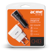 ACMECH13SmartphoneandTablet3in1chargerkit,Output:DC5V,1A,Carcharger:Input:DC12-24V,Wallcharger:Input:AC100-240V,50/60Hz,USB(incarcatoruniversal/универсальноезарядноеустройстводляпланшетовисмартфонов)