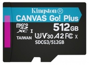 512GBSDClass10UHS-IU3(V30)KingstonCanvasGo!Plus,Read:170MB/s,Write:70MB/s,IdealforDSLRs/Drones/Actioncameras