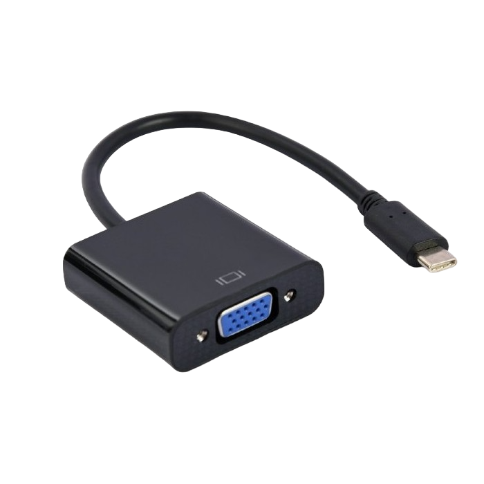 Adapter Type-C to VGA socket 0.15m Cablexpert, 1080p FHD at 60 Hz, A-CM-VGAF-01