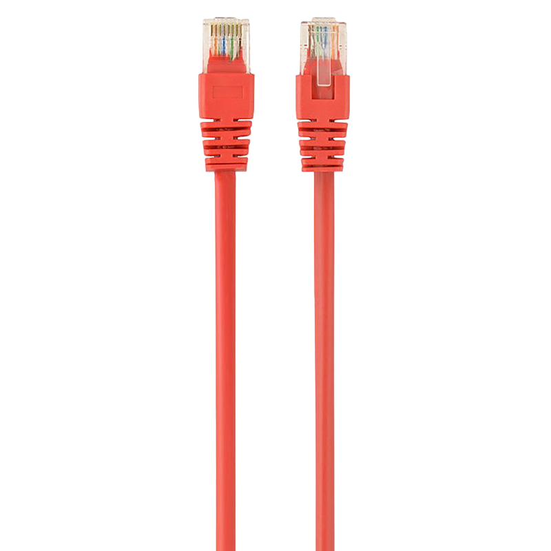 5m, Patch Cord Red, PP12-5M/R, Cat.5E, Cablexpert, molded strain relief 50u" plugs