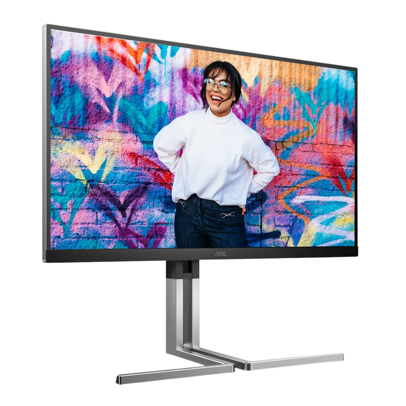 27" AOC Q27U3CV,Black,IPS,2560x1440,75Hz,AdaptiveSync,4ms,420cd,HDR400,HDMI+DP+USB+TypeC,LAN,Spkrs,Pivot