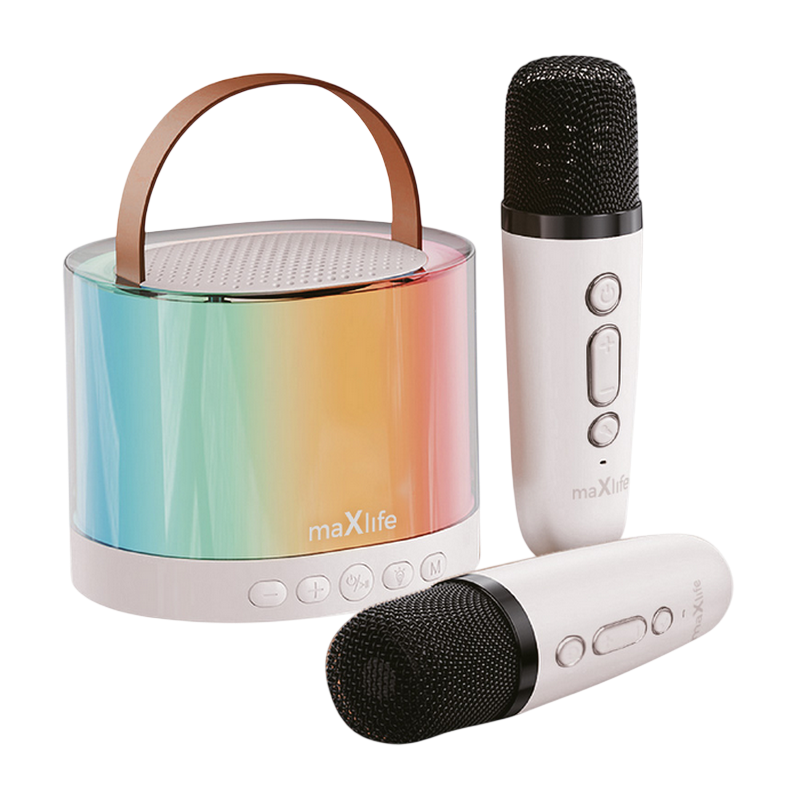 Microphone Karaoke cu Boxa BT Maxlife MXKS-200, White