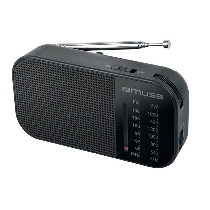 MUSE M-025 R, Analog Tuner FM/MW, Black