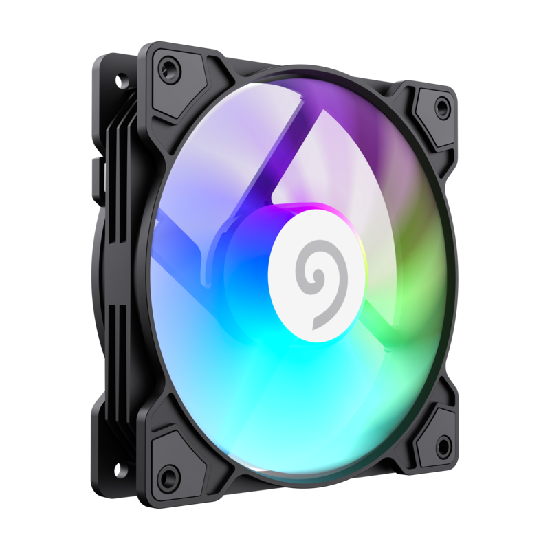 PC Case Fan GAMEMAX FN12A-S5, 120mm, ARGB, 8 LED, 9 blades, PWM, <30dB, 41 CFM, 800-1600RPM, Hydraulic bearing, 4pin, Black