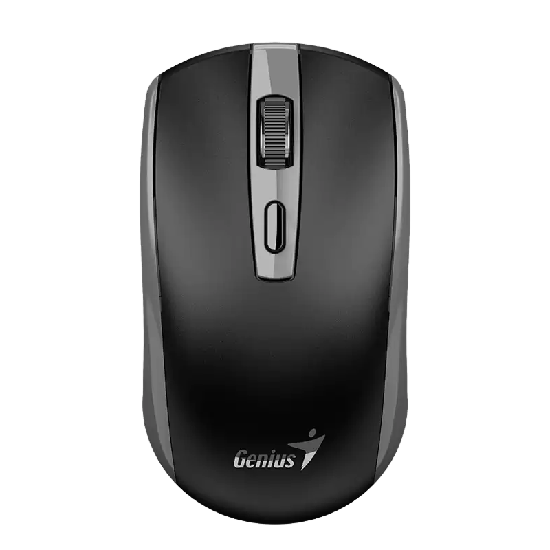 Wireless Mouse Genius ECO-8150, 1200 dpi, 4 buttons, Ambidextrous, 81g, BlueEye, Rechargeable, 2.4Ghz, Black/Grey