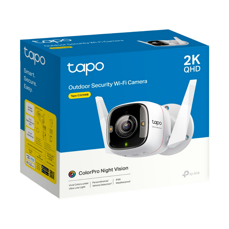 TP-Link Outdoor TAPO C325WB, 4Mpix, ColorPro, f/1.0, Sensor 1/1.79", IP66, Wi-Fi/LAN Camera