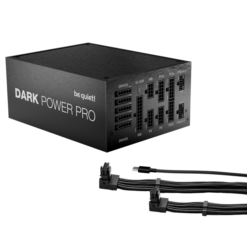Power Supply ATX 1300W be quiet! DARK POWER PRO 14 IO, 80+ Titanium, 135mm, Active PFC, Full Bridge SR LLC+DC/DC. ATX 3.1, Full Modular, IO Center