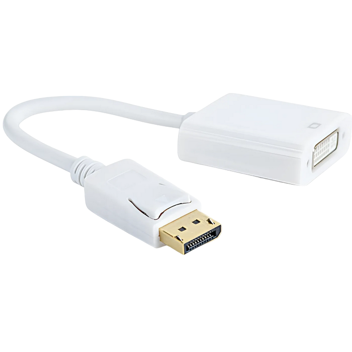 Cable DP to DVI 0.1m, Cablexpert, "A-DPM-DVIF-002-W", White