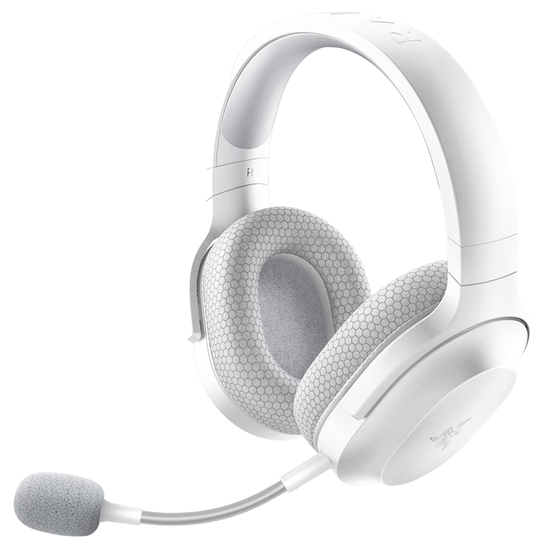 Gaming Wireless Headset Razer Barracuda X, 40mm, 20-20kHz, 32 Ohm, 96db, 250g, 20h, PNC, Detachable Cardioid Mic, 1.5m, 3.5mm+2.4Ghz+BT, White