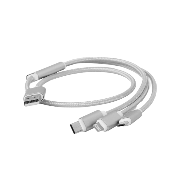 Cable 3-in-1 MicroUSB/Lightning/Type-C - AM, 1.0 m, BLACK, Cablexpert, CC-USB2-AM31-1M