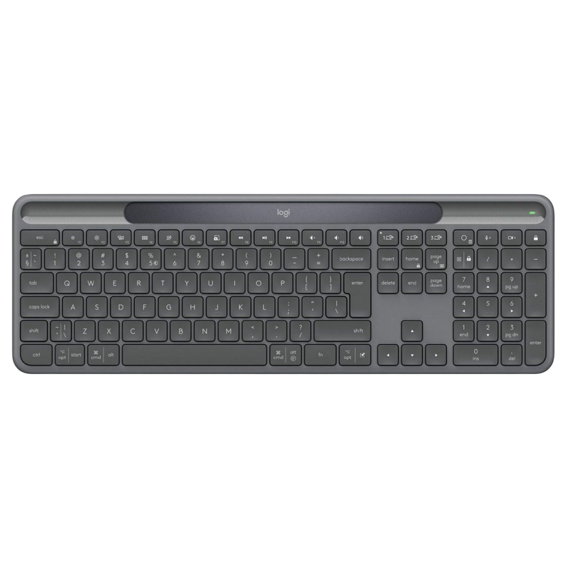 Wireless Keyboard Logitech K980 Signatur Slim (B2B), Ultra thin, Quiet Typing, F-keys, Smart Actions, Flow, Solar+, 2.4Ghz+BT, EN Graphite