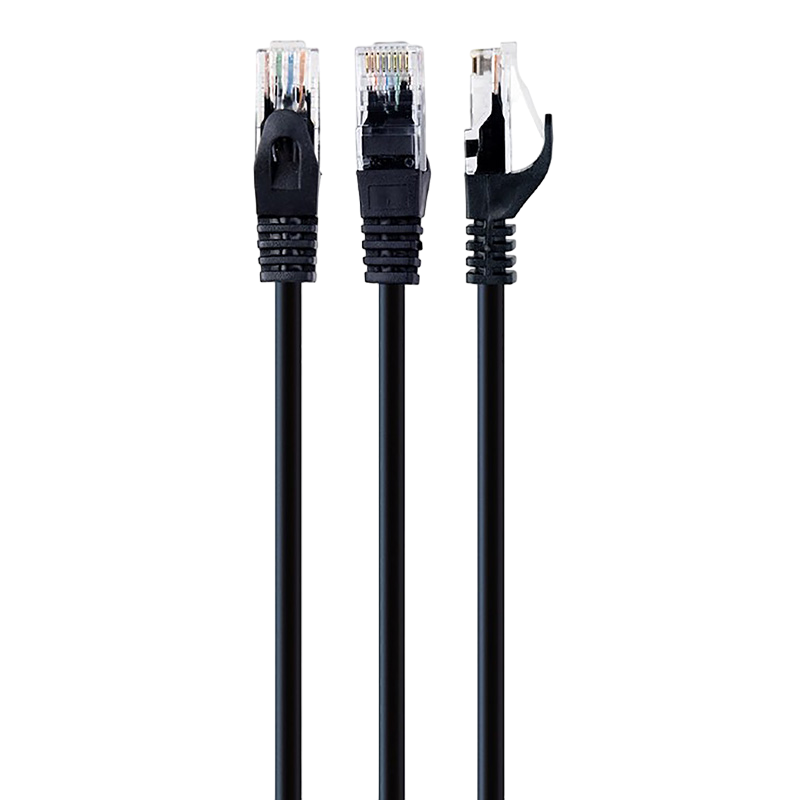 Patch Cord Cat.6U 1m, Black, PP6U-1M/BK, Cablexpert, Stranded Unshielded