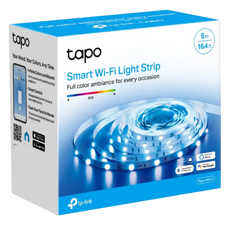 TP-LINK "Tapo L900-5", Smart Wi-Fi LED Dimmable Strip, Multicolor, 5 Meters