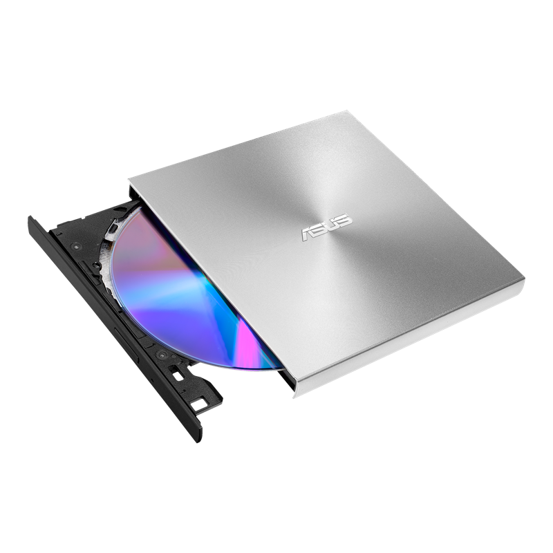 External Slim DVD-RW Drive ASUS ZenDrive U9M "SDRW-08U9M-U", Silver, (USB2.0), 13.9mm Ultraslim, USB Type C/A cables, Retail